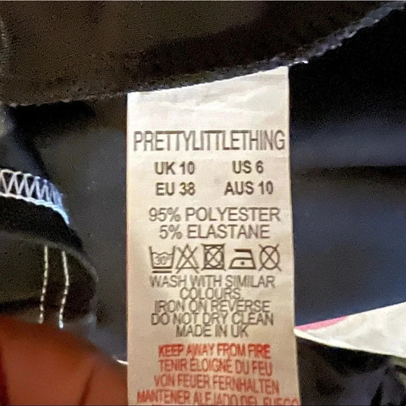 Pretty little thing black white lined button down long sleeve shirt Sz 6 - Picture 6 of 11